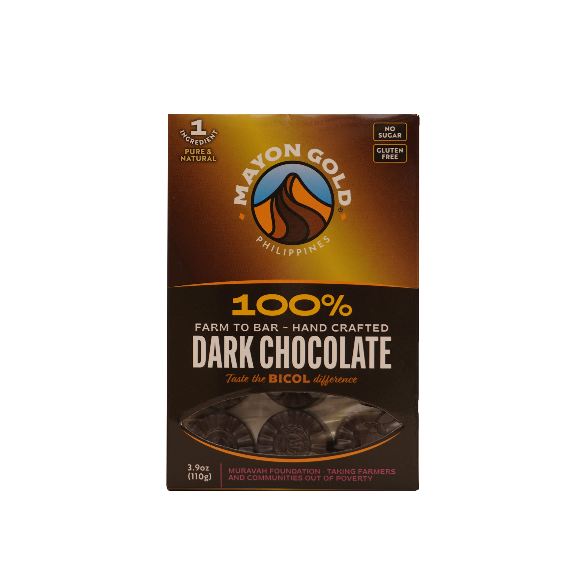 Mayon Gold 100% Finest Premium Craft Dark Chocolate (100g)