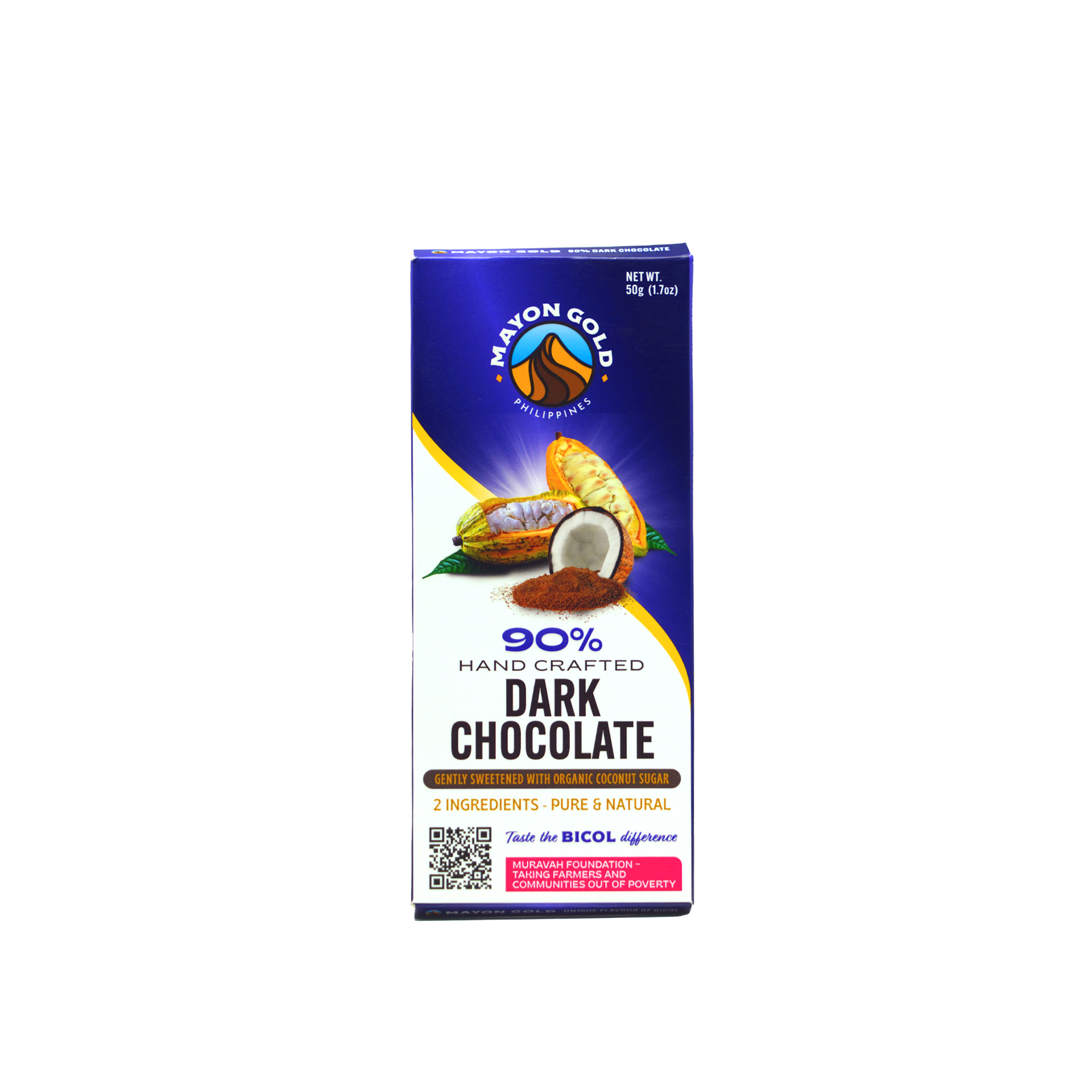 Mayon Gold 90% Finest Premium Craft Dark Chocolate (50g)